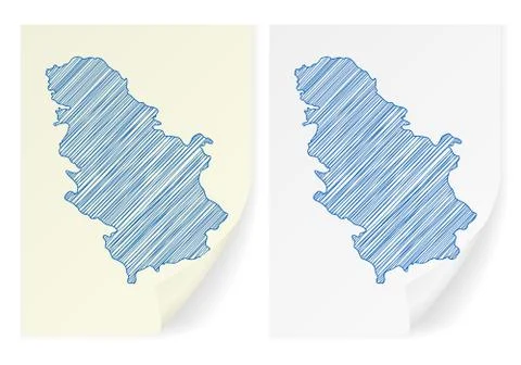 Serbia scribble map Illustrazione stock