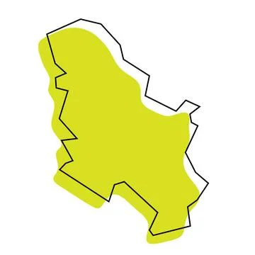 Serbia simplified vector map Stock Illustration