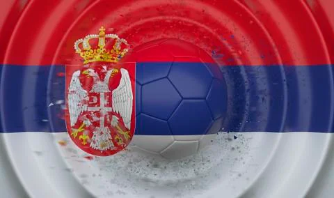 Serbia, soccer ball, complementing the composition in the form of a flag Ilustración de archivo