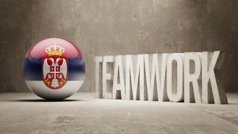Serbia. Teamwork Concept. Stock Illustration