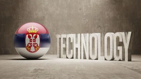 Serbia. Technology Concept. 스톡 일러스트