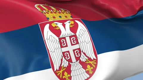 Serbia Waving Flag Background Loop Video stock 64221031