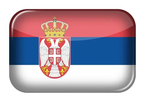 Serbia web icon rectangle button Illustrazione stock