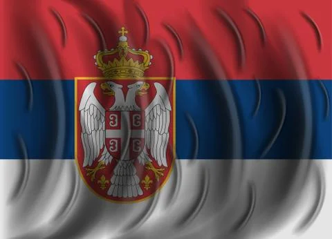 Serbia wind flag 스톡 일러스트