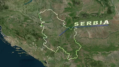Serbia World Map Stock Footage 275679856