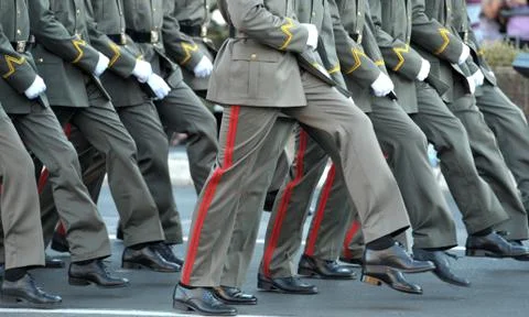 Serbian Army marches Stock Photos