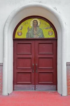 Serbian chruch doors Stock Photos