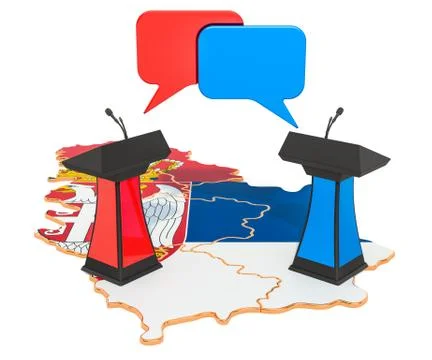 Serbian Debate concept, 3D rendering Ilustración de archivo