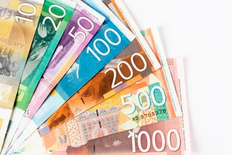 Serbian dinar banknotes Stock Photos