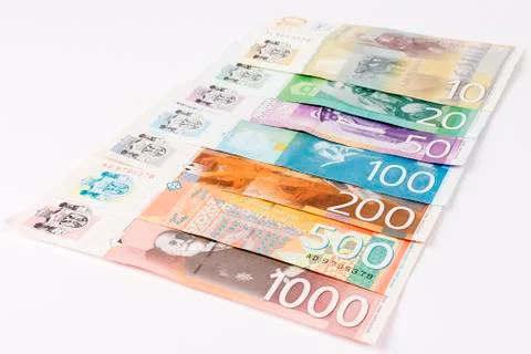 Serbian dinar banknotes Stock Photos