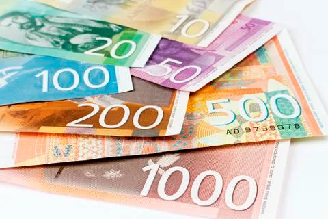 Serbian dinar banknotes Stock Photos