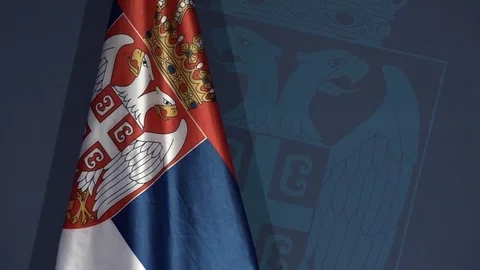 Serbian flag and emblem Video stock 74710767