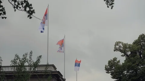 Serbian Flag Stock Footage 119989262