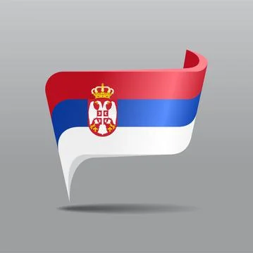 Serbian flag map pointer layout. Vector illustration. Stock Illustration