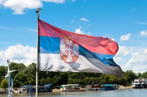 Serbian flag Stock Photos