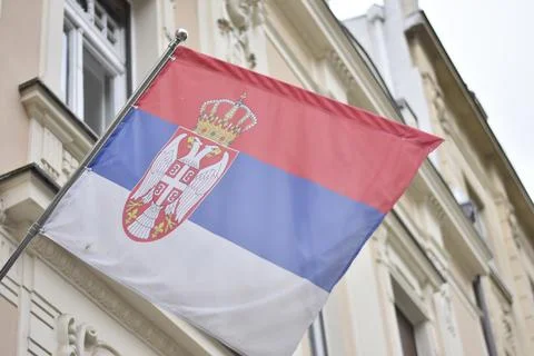 Serbian flag Foto stock