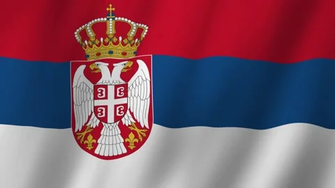 Serbian Flag Waves Gracefully in the Wind Stock Footage 278793252