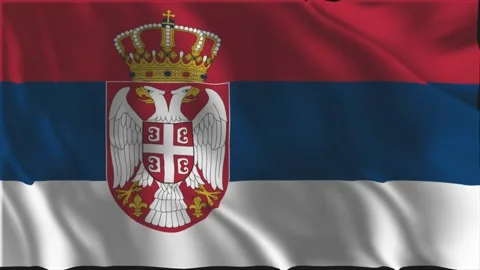 Serbian flag waving slowly Stock-Footage 337482383