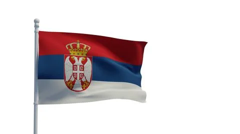 Serbian flag, waving in the wind - 3d rendering - CGI イラスト素材
