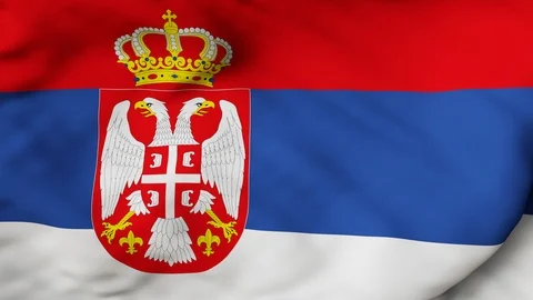 The Serbian flag waving in the wind Stock Footage 88397864