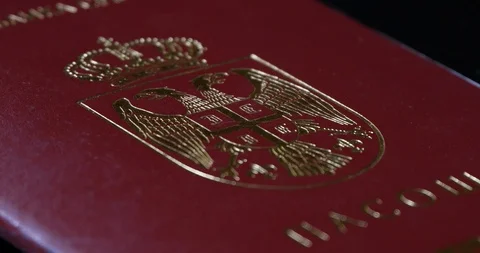 Serbian passport, close up Stock Footage 126293710
