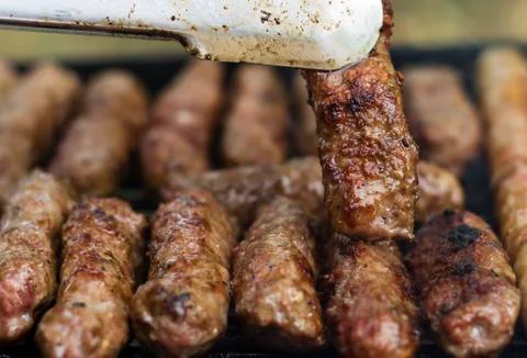 Serbian specialty "Cevapi" Stock Photos