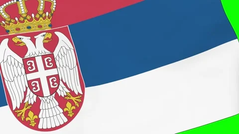 Serbian waving flag transition over green background Stock Footage 168093273