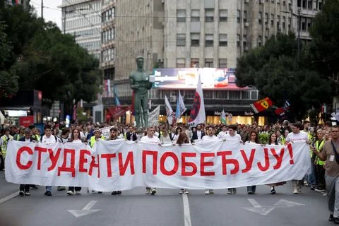 Serbia's student movement to challenge ruling party in upcoming elections, Belgr Stock Photos
