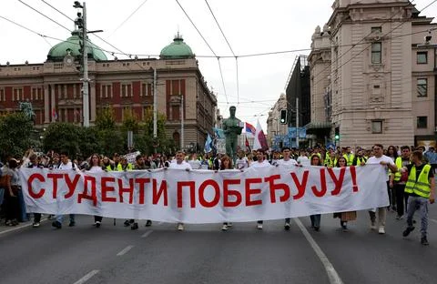 Serbia's student movement to challenge ruling party in upcoming elections, Belgr Stock Photos