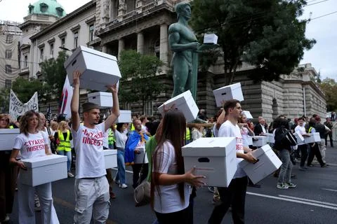 Serbia's student movement to challenge ruling party in upcoming elections, Belgr Stock Photos
