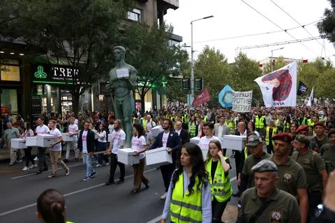 Serbia's student movement to challenge ruling party in upcoming elections, Belgr Stock Photos
