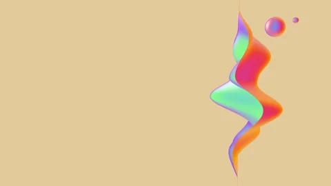 A serene abstract 3D scene with floating glossy forms and soft pastel gradi.. Stock Footage 336718144