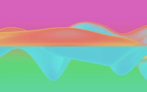 A serene abstract 3D scene with floating glossy forms and soft pastel gradi.. イラスト素材