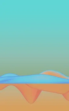 A serene abstract 3D scene with floating glossy forms and soft pastel gradi.. イラスト素材