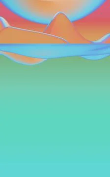 A serene abstract 3D scene with floating glossy forms and soft pastel gradi.. イラスト素材