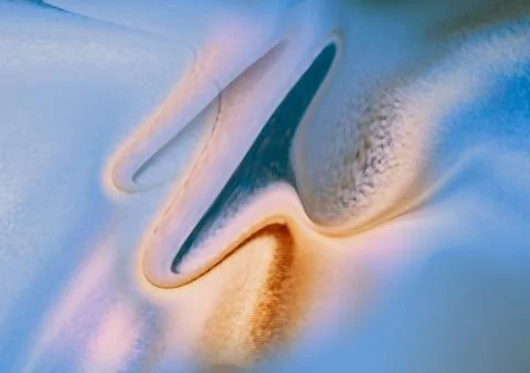 A serene abstract background with flowing, liquid-like waves in soft light .. Stock Illustration