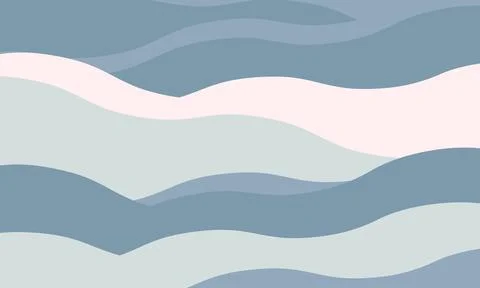Serene abstract wave pattern in calming pastel blues and whites.  Ideal for w イラスト素材