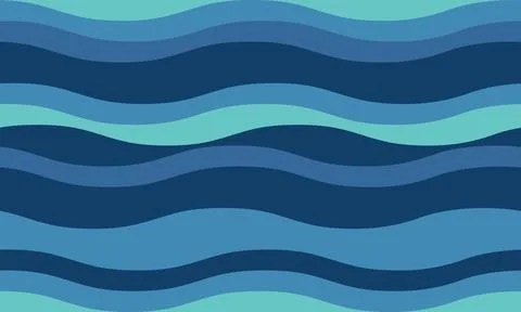 Serene abstract wavy pattern in calming blues and teals.  Perfect for backgro Stock Illustration