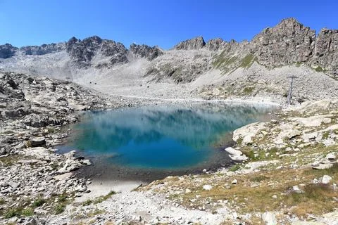 Serene Alpine Lake Vista Stock Photos