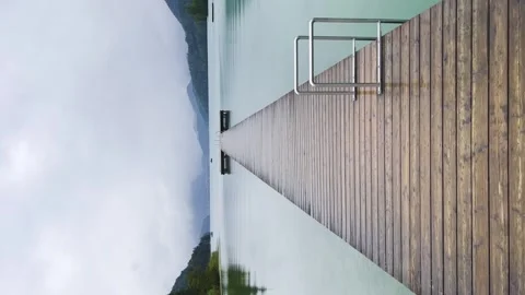 Serene Austrian Lake 9x16 Stock Footage 251161807