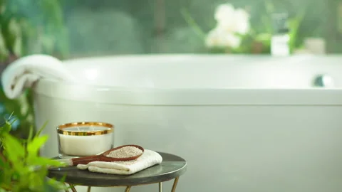Serene Bathroom Setup for Self-Care Rituals Видео 329056598