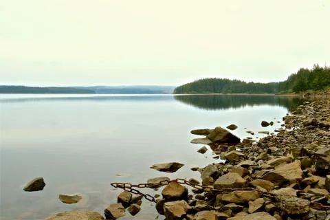 Serene bay with reflection Stock Photos