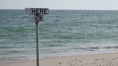 Serene Beach With Calming Message, Whispering Waves And Clouded Sky Set Stock-Footage 323779370