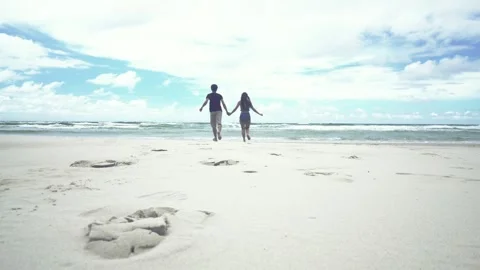 Serene Beach Walk at Sunset Stock Footage 314665794
