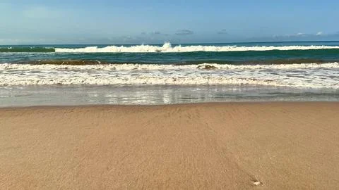 Serene Beach Waves Experience True Tranquility by the Beautiful Shoreline B.. Stock Photos