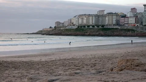 Serene Beachside Evening in the City Stock Footage 262007309