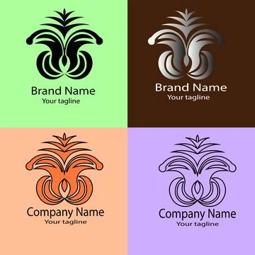 The Serene Bloom logo design Illustrazione stock