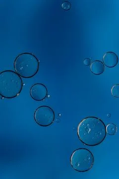 Serene Blue Fluid Bubbles Background Stock Photos