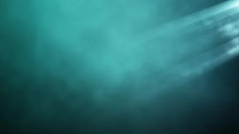 Serene blue-green gradient loop background with soft light rays, abstract fog Stock Footage 295324134