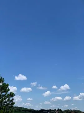 Serene blue sky with clouds Stock Photos